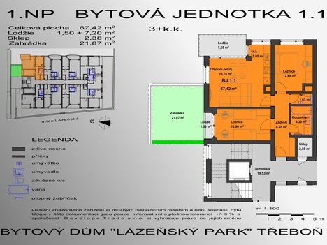 Byt 3+kk v novém projektu bytového domu v Třeboni